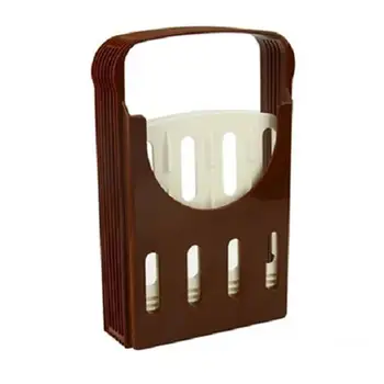 

Adjustable Loaf Sandwich Bread Slicer Guide Toast Slice Cutter Mold Baking Pastry Manual Slicers (Coffee+White)