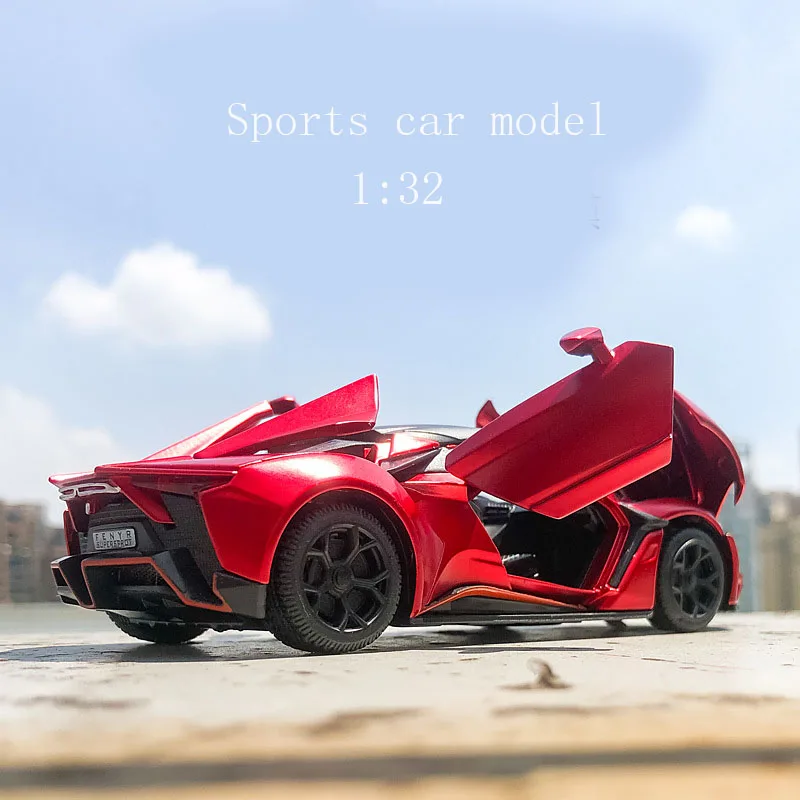 Модель автомобиля 1:32 Сплав по форме спортивного автомобиля Модель потяните назад спортивный автомобиль игрушки для мальчиков Детский подарок моделирование шестидверная игрушка автомобиля