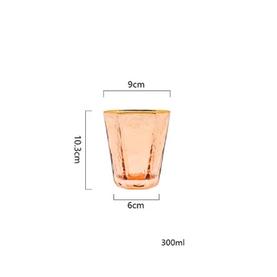 2 шт шестигранный молоток с узором бокал для шампанского вина стакан для воды Янтарный Кристалл Стекло для шампанского бренди бокал для виски Кубок - Цвет: 300ml  2pcs