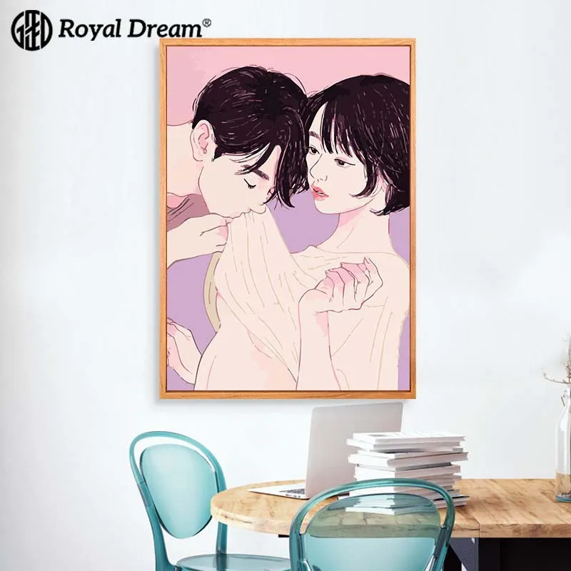 

DIY Digital Oil Painting Customizable Pure Handmade Painting Decorative Painting Figure Couples Oil Painting Core Hanging Painti