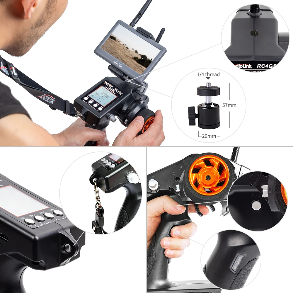 Радиопередатчик и приемник Radiolink RC4GS v2 2 4G 4CH RC R6FG или R7FG Gyro пульт дистанционного