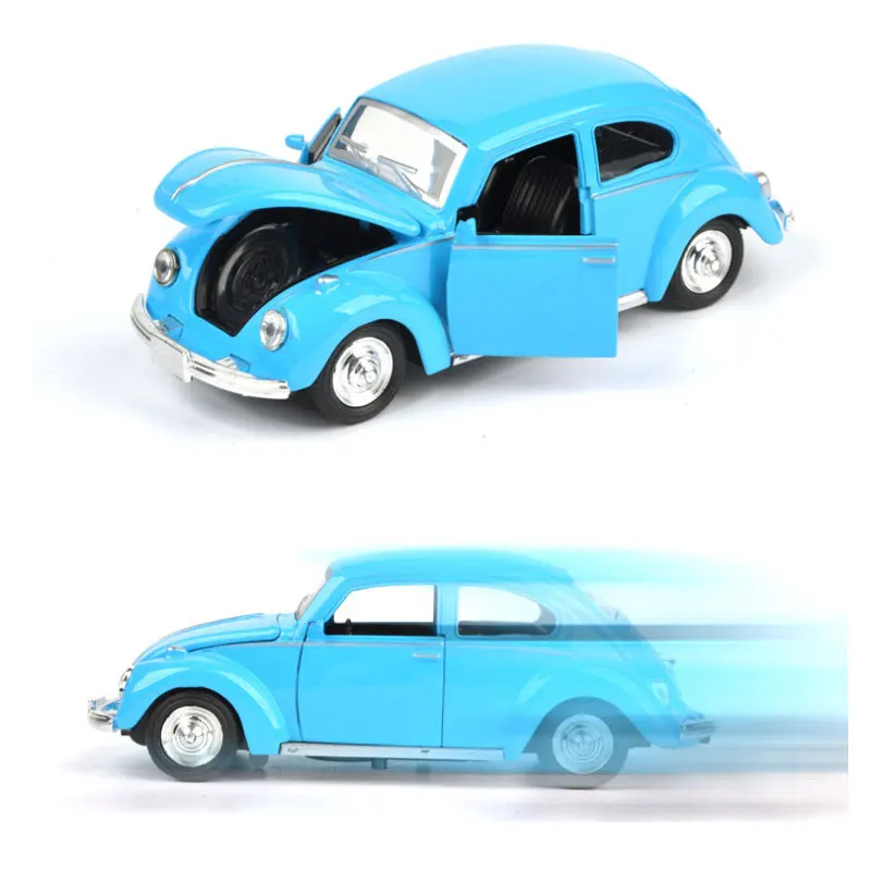 1:28 large alloy beetle car toy personality graffiti retro pattern car collection model home artjewelry pull back car for child