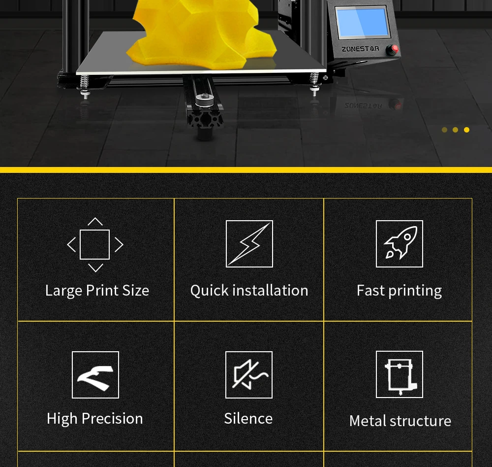 ZONESTAR большой высокой точности разрешение ультра бесшумный легко установить Дополнительно Двойной экструзионный автоматический смешанный цвет 3d принтер DIY комплект