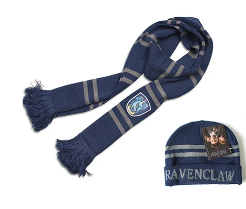 Хлопковый шарф Поттера Косплей Hw школьный шарф Ravenclaw Гермиона длинные шарфы Слизерин шейный платок для женщин мужчин и мальчиков - Цвет: 2pcs