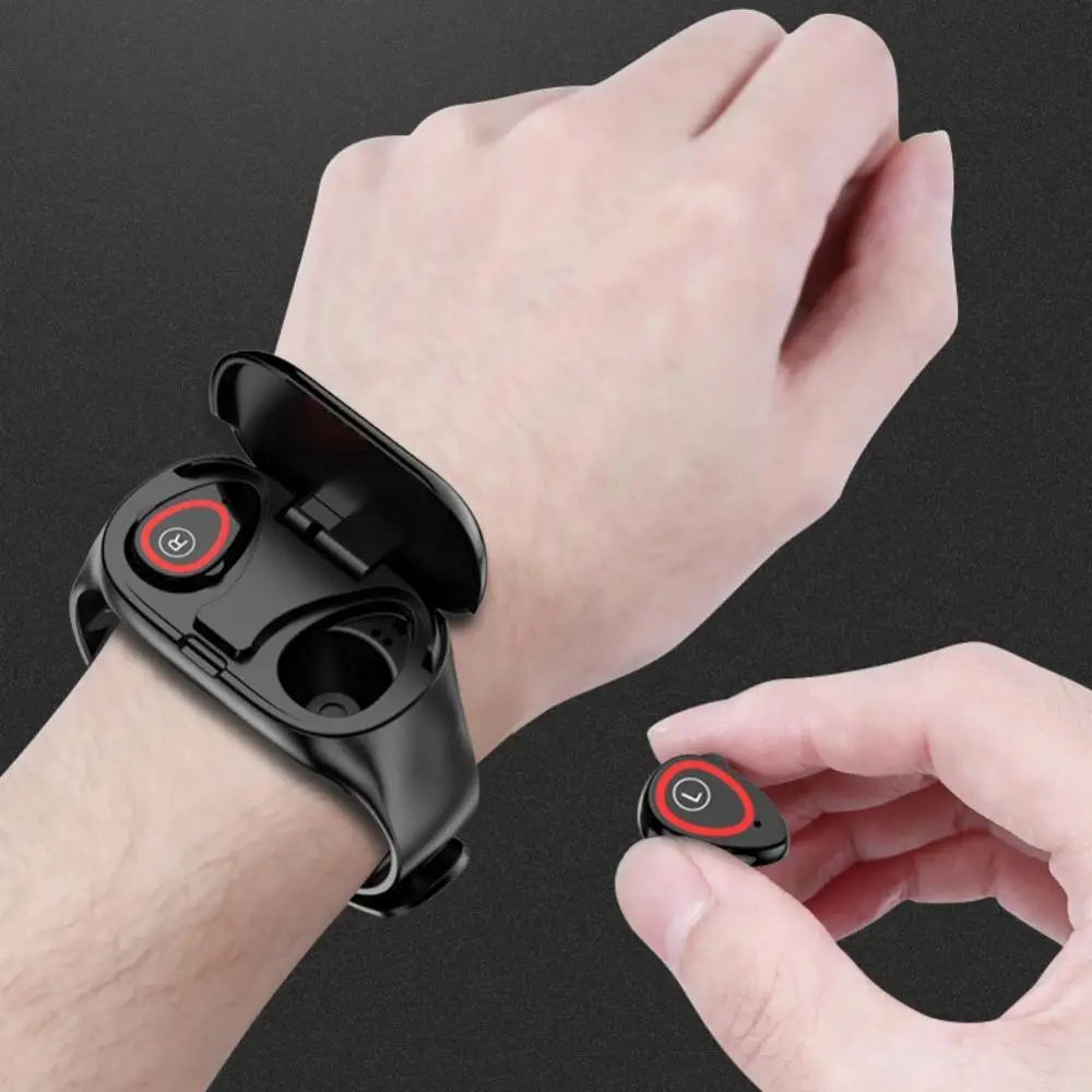 

2 in 1 M1 Smart Bracelet Watch Sport Smart Band Wireless Bluetooth 5.0 Earphone TWS Stereo Headset Heart Rate Fitness Tracker