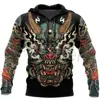 Tessffel Japan Samurai Tattoo 3D Printed New Men's Sweatshirt Harajuku Zipper Hoodie Casual Unisex Jacket Pullover Style-2 1