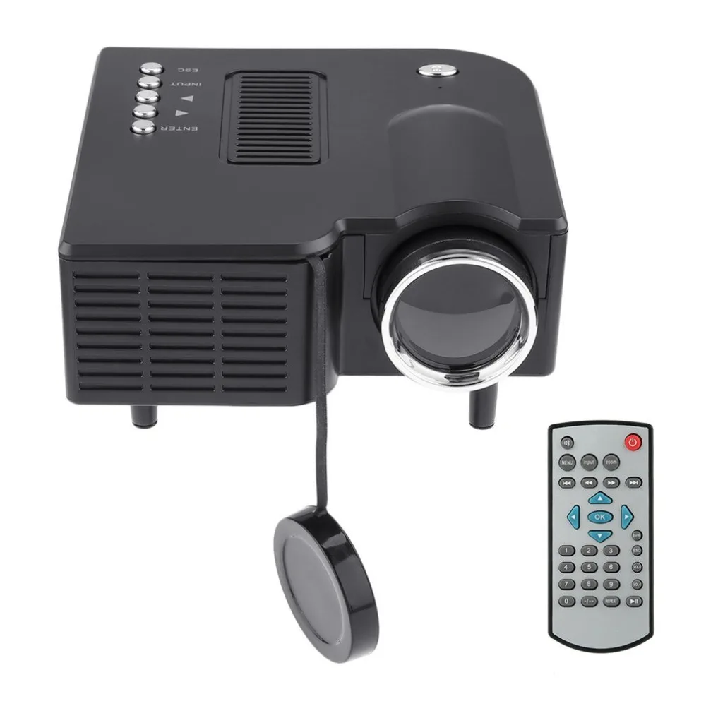 Хит UC28 Мини-проектор HD домашний 1080P микро Портативный светодиодный проектор с ЖК-дисплеем технология для домашнего развлечения Конференц-система