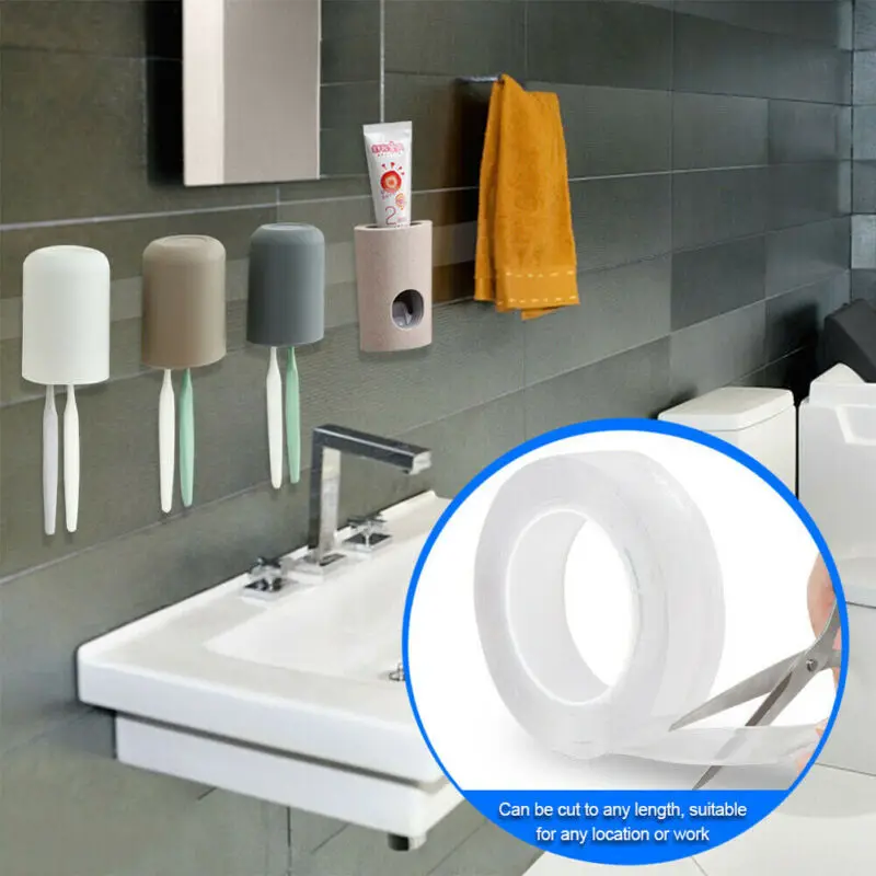 

Reusable Color Nano Seamless Tape Double Sided Tape Traceless Washable Strong Adhesive Nano Invisible Super Fix Gel Tape Sticker
