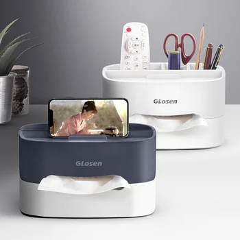 

New Household Creative Plastic Tissue Napkin Towel Container Desktop Storage Box Paper Towel Holder For Office Home Decoration