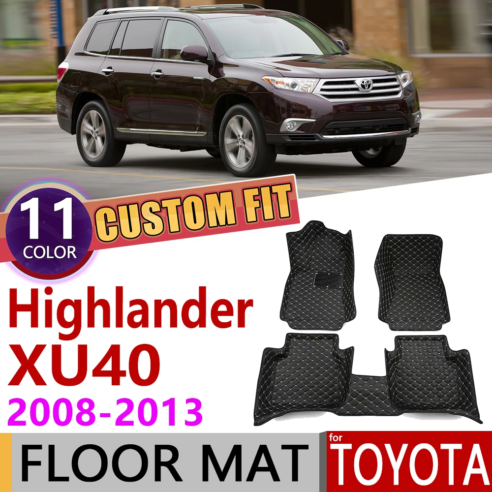 Изготовленные на заказ кожаные автомобильные коврики для Toyota Highlander Kluger Сюй 40 XU40