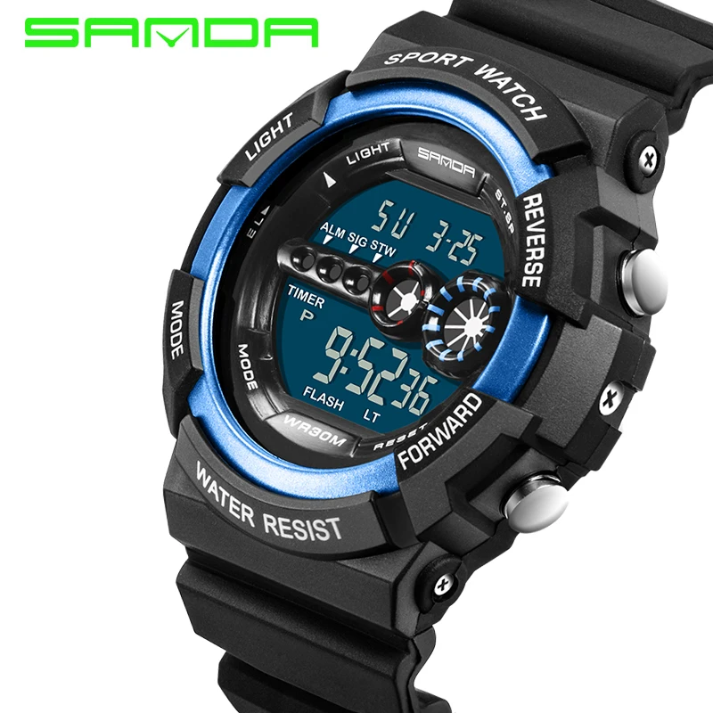 SANDA 320 спортивные цифровые часы мужские модные водонепроницаемые известные светодиодные электронные военные наручные часы для мужчин золотые Relogio Masculino