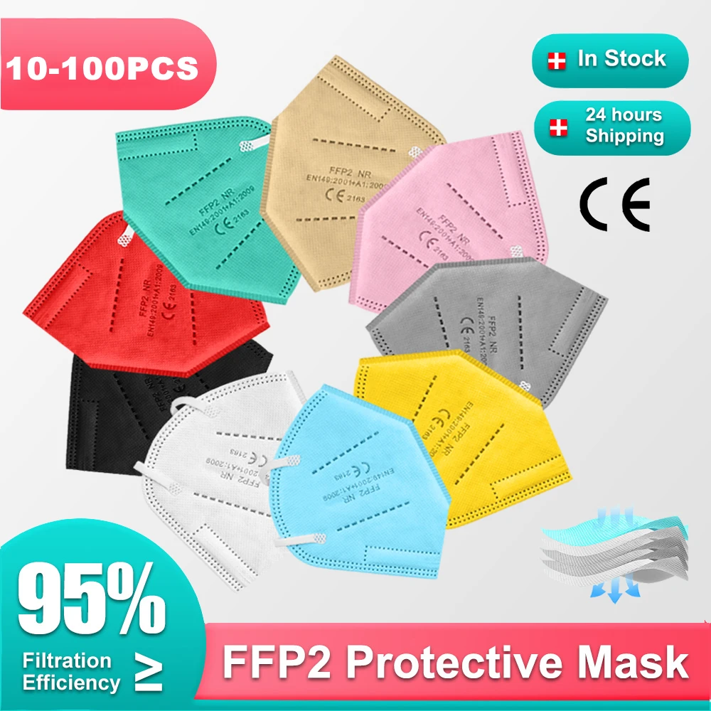 KN95 FFP2 Face Mask colores 5 Layers ffp2mask ce reusable respirator mask ffp 2 Protective kn95 Mascarilla FPP2 Homologada ffp3 images - 6