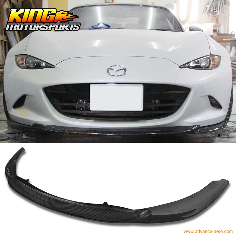 Fit For 2016 2017 Mazda Mx5 Mx5 Miata Gv Style Front Bumper Lip Carbon
