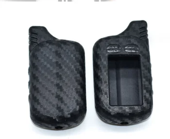 

Carbon Silicone Car Key Case For Tomahawk TZ 9030 9020 9010 7010 TZ-9030 Two Way Car Alarm LCD Remote Control Fob Cover Key Bag