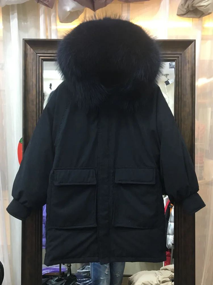 Большой карман из персиковой кожи