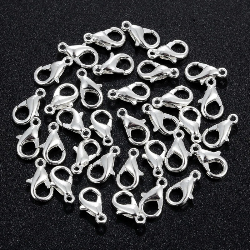 100pcs Lobster Clasps For Bracelets Necklaces Hooks Chain Closure Findings Accessories For