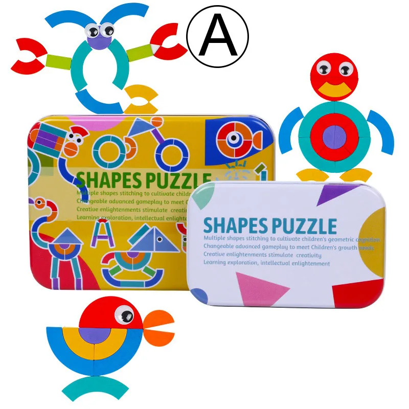 DIY PUZZLE A От 2 до 4 лет детский Магнитный пазл мозаика книга деревянные игрушки формы доска Дети Ранние развивающие игрушки Развивающие головоломки Cre - Цвет: DIY PUZZLE A