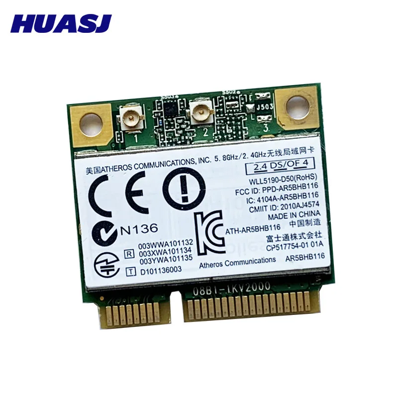 Huasj AR5BHB116 athors AR9382 300 Мбит/с 2 4 и 5G WiFi Mini PCI E беспроводная сетевая карта для Win 7/1 8/8/10 /