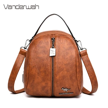 

Small Women's Leather Designer Back Pack High Quality Multifunction Backpacks Travel Shoulder Bags For School Teenagers Girls