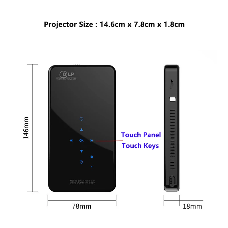 Проектор GloryStar Mini X2 PhoneSize Hd Ac3 Android Wifi Dlp Smart Beamer Bluetooth батарея Встроенный Airplay