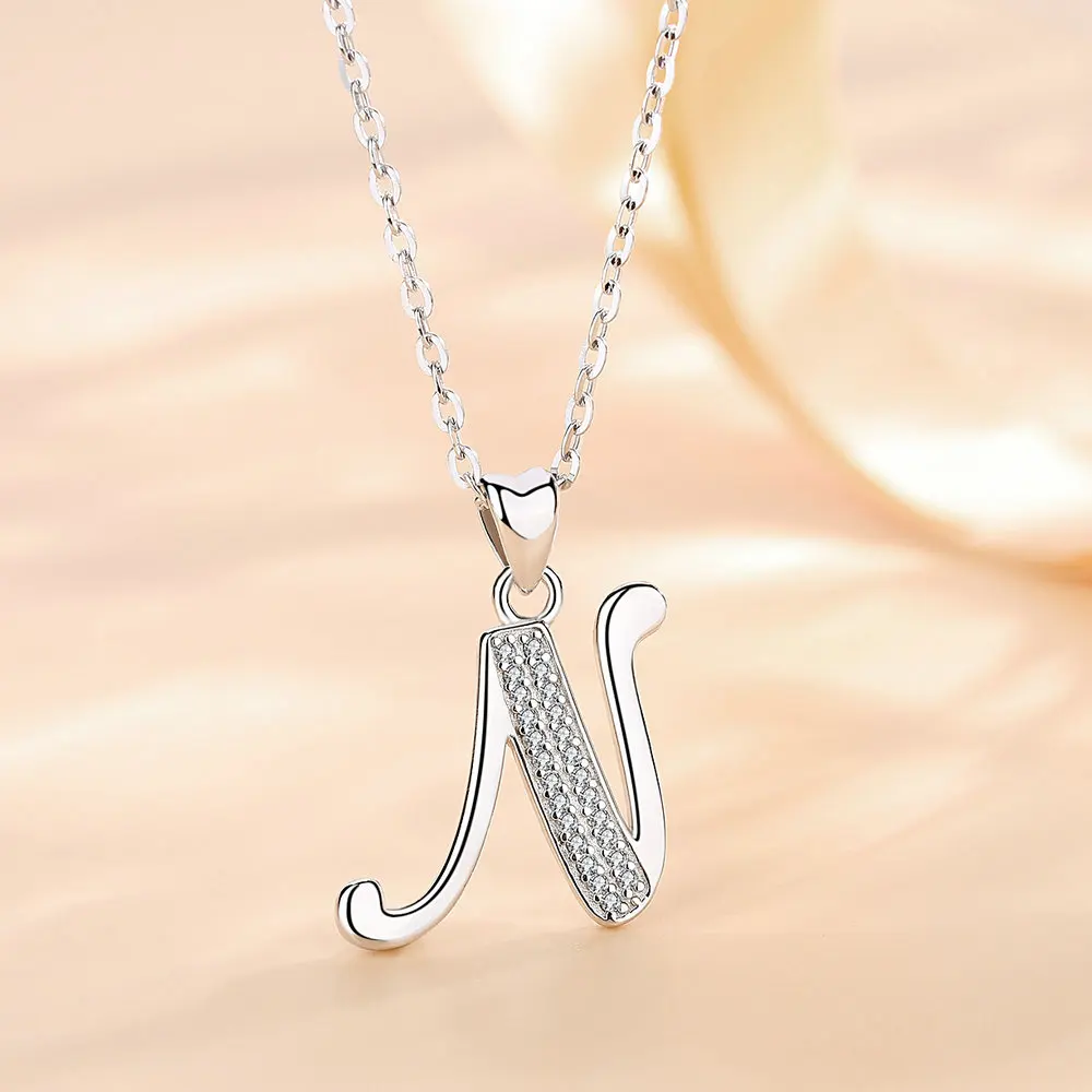 Silver Mountain Collana Donna Argento 925 Con Iniziale F – Ciondolo Lettera Con Cristalli, Gioiello Personalizzato, Ipoallergenico - 3
