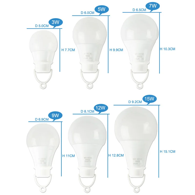 Светодиодная лампа, подвесной светильник, высокая яркость, с зажимом, E27, 3 Вт, 5 Вт, 7 Вт, 9 Вт, 12 Вт, переменный ток, 220 В, 240 в, алюминиевая охлаждающая лампа, Bombilla Ampoule, лампа, светильник