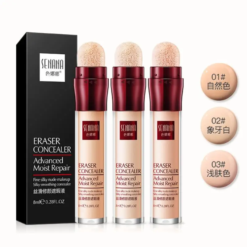 

Face Makeup Concealer Cream Facial Corrector Foundation Moisturizing Cover Cream Concealer Stick Sponge Head