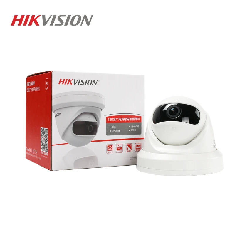 HIKVISION DS-2CD3345P1-I Chinese Version Wide-Angle 180 Degree 4MP H.265 IP Dome Camera IR Support Hik-Connect APP ONVIF PoE