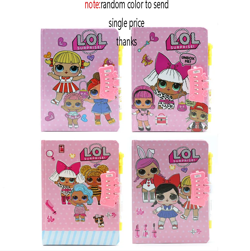 

LOL surprise dolls NOTEBOOK Creative pen write Diary handbook 80 pages with ID code 4 styles Paper format 19*13.3cm