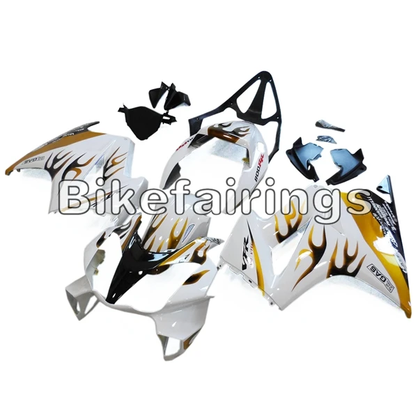Белый и золотой пламя капоты для Honda VFR800 2002 03 04 05 06 07 08 09 10 2011 2012 АБС-пластик Кузов Набор исследовательский клиентский
