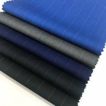 

TR Striped Shuttle Woolen Fabric Fabric Uniform Fabric Vertical Stripe Spring and Autumn Fashion Suit Fabric Wholesale