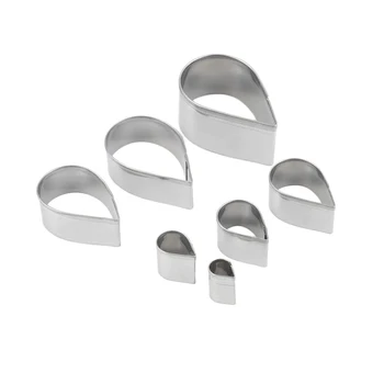 

1 set/7 pcs Cute Stainless Steel Drop Rose Petal Cake Cookie Cutter Mold Pastry Sugar Craft cake decorations Moulds Baking Tools