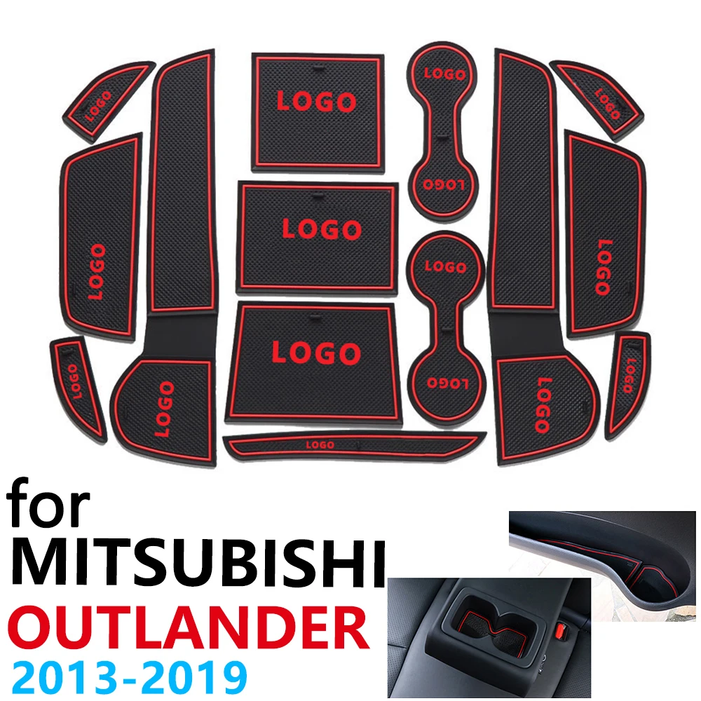 14 шт. противоскользящие резиновые накладки для Mitsubishi Outlander MK3 2013 2019|Наклейки на