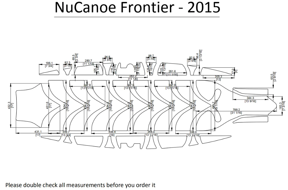 NuCanoe Frontier Каяк Лодка EVA настил КОВРИКИ НАБОР 1/4"