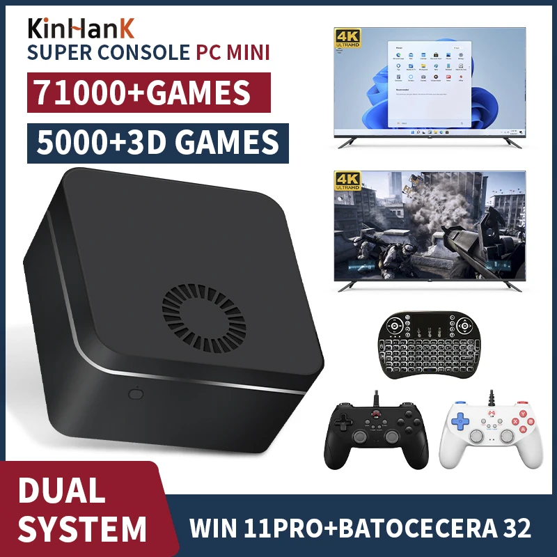 Retro Video Game Console Chuwi Super Console X PC Mini Box WIN 11 Pro and Gaming For SEGA/PS2/WII/PSP/N64 Build-in 71000+ Games