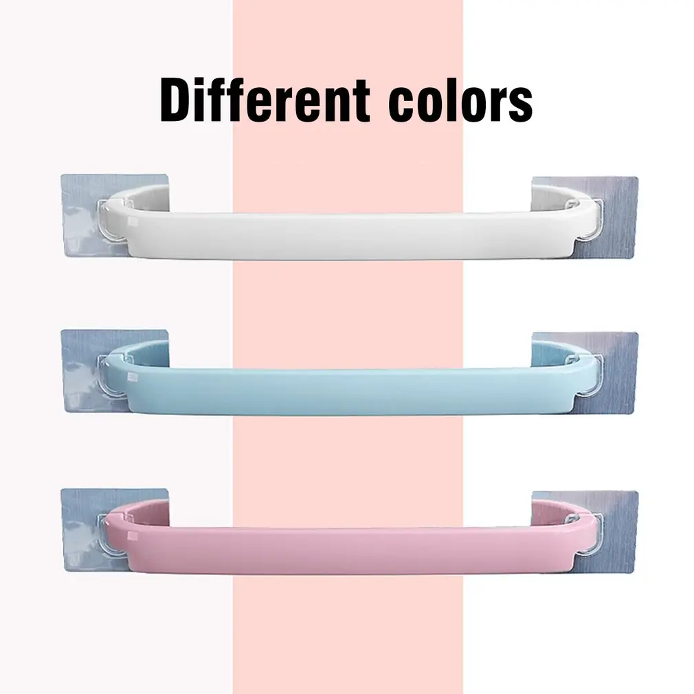 

Self Adhesive Wall Mounted Bathroom Towel Bar Shelf Rack Holder Toilet Roll Paper Hanging Hanger Multifunctional Plastic Holder