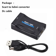 1080P Scart To HDMI Converter Audio Upscale Video Adapter for HDTV Sky Box STB for Smartphone HD TV DVD with dc cable