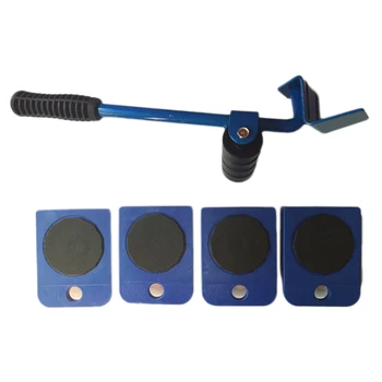 

5Pcs Professional Furniture Transport Lifter tool Set Heavy Stuffs Moving Hand Tools Set Wheel Bar Mover Device