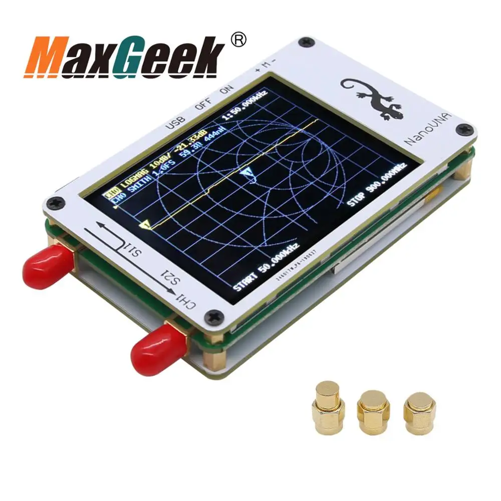 Векторный анализатор сети Maxgeek 50 кГц 900 МГц NanoVNA HF VHF UHF антенны TFT экран 2 8