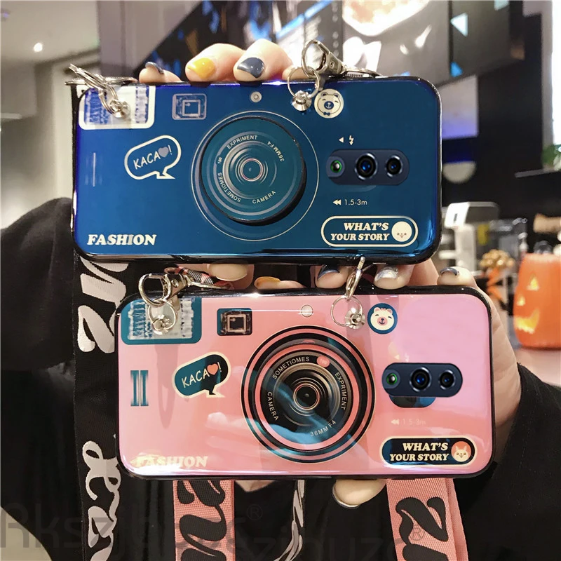 Phone case For OPPO R9 R9S R11 R11S F3 Plus R15 R17 Pro K1 A1 A1K A11K A9 A9X A5S A59S A75S Camera Soft tpu coque with Lanyard |