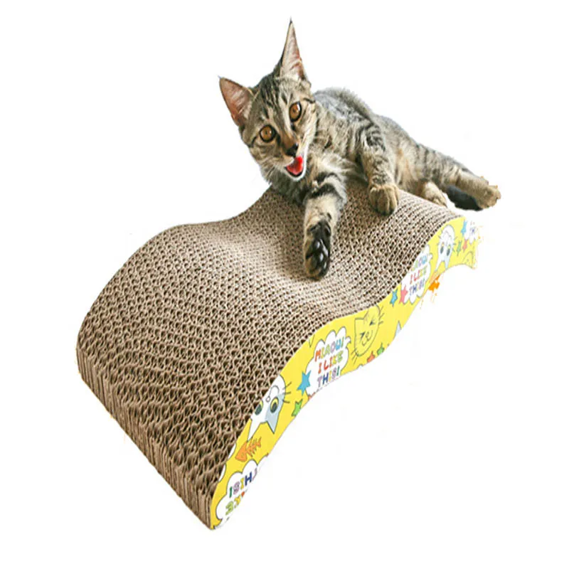 Pet Cat Scratcher S Shape Scratching Pad Durable Recyclable Cardboard Corrugated Board Grinding Claw Plate Toy | Дом и сад