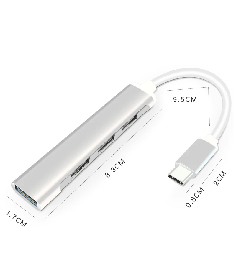 Расширитель Usb type-C до 4 Usb концентратор ультратонкий мини Портативный 4-портовый Usb 3,0 концентратор Usb интерфейс питания для Macbook ноутбук планшетный компьютер