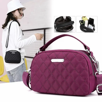 

Women Fashion Zipper Waterproof Nylon Shoulder Bag Female Solid Color Crossbody Bag Ladies Travel Messenger Bag Bolsa