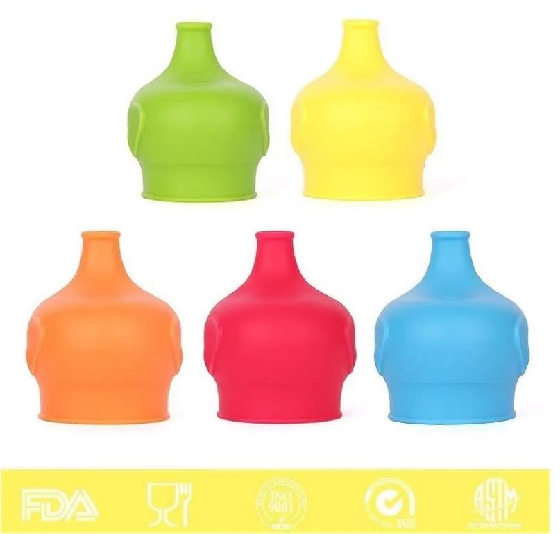 Kids Water Bottle Safety For Silicone Sippy Lids- Make Most Cups a Sippy Cup Leak Proof Drink Straw Sippy Cup for Kid Baby Feed