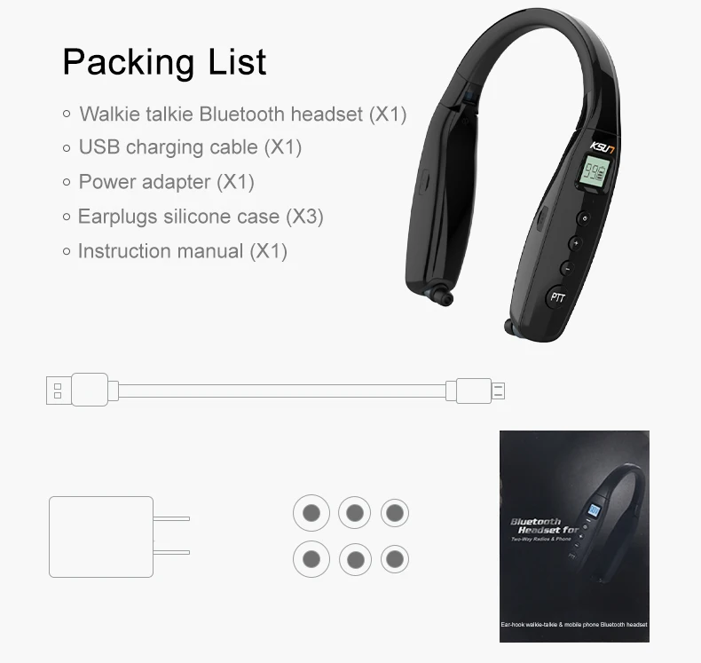 KSUN KSX-BT66 Bluetooth гарнитура беспроводной Спорт Бег Уши висячие шеи Android Apple универсальная рация Национальный