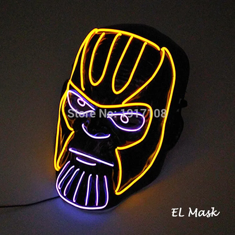 Стиль, Вечерние Маски на Хэллоуин, светодиодный светильник, мигающая маска на Хэллоуин, Rave вечерние, декоративный светильник, неоновый светодиодный светильник - Цвет: mask 303