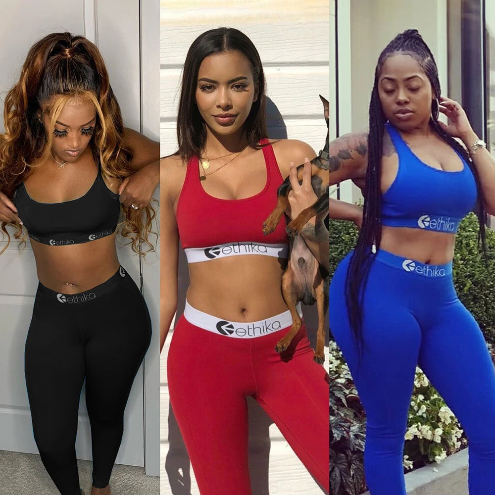 

BONJEAN Women Set Women Clothing Summer Sexy 2 Piece Set For Women Tracksuit Crop Tight Tank Top And Trousers Sportswear Sets