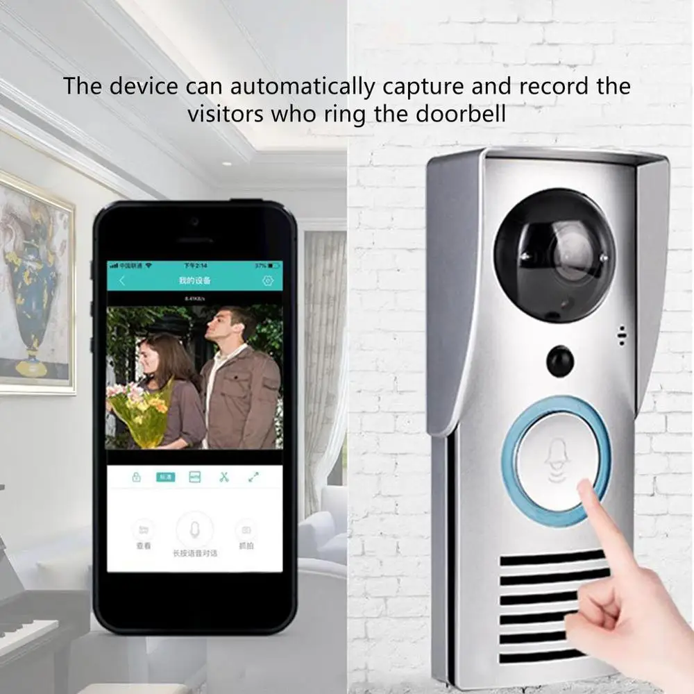 

Video Doorbell Wireless Door Phone Intercom Monitor Smart Bell HD Camera PIR Motion Sensor Night Vision Unlock