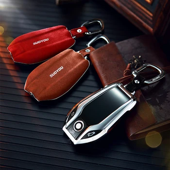 

Genuine Leather Galvanized Alloy Car Key Case Cover For BMW 520 525 535 650 740 f30 f10 F18 118i 320i E30 E34 E36 E39 E46 F11 M1