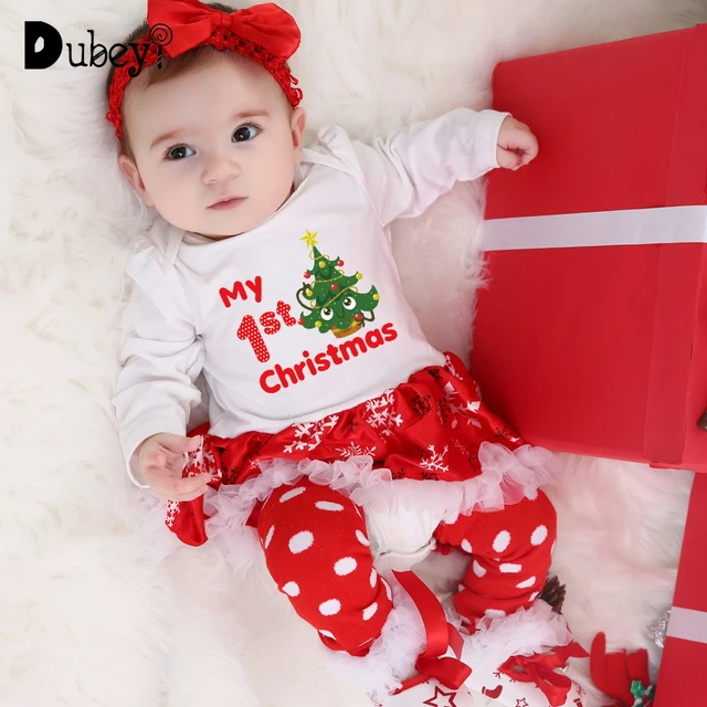 Conjunto de ropa de Navidad para bebé niña, trajes de primera Navidad, conjunto de ropa para niño, 4 Uds. - AliExpress